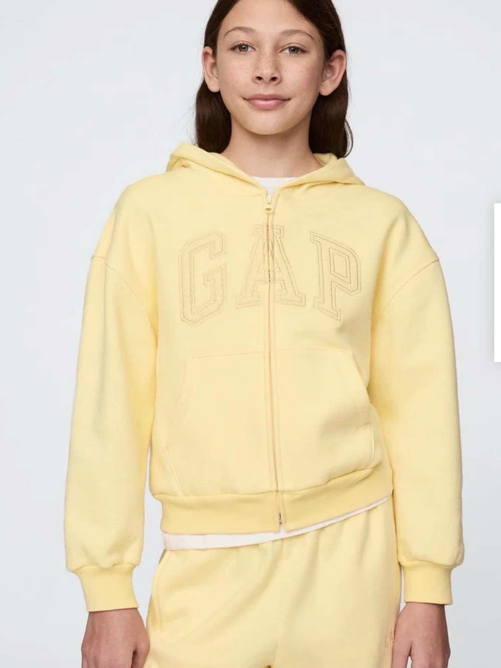 GAP Kids sz m 8  Pale Yellow Zip-Up Hoodie
